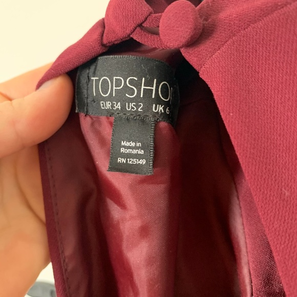 TopShop Maroon Romper - Open back - Size 2 - Picture 5 of 6